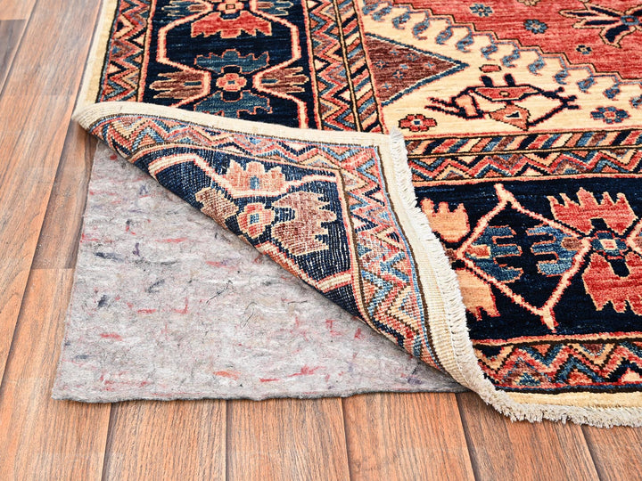 4'10" x 7'6" New Hand Knotted Ivory Wool Rectangle Oriental Rug - MOA1021640