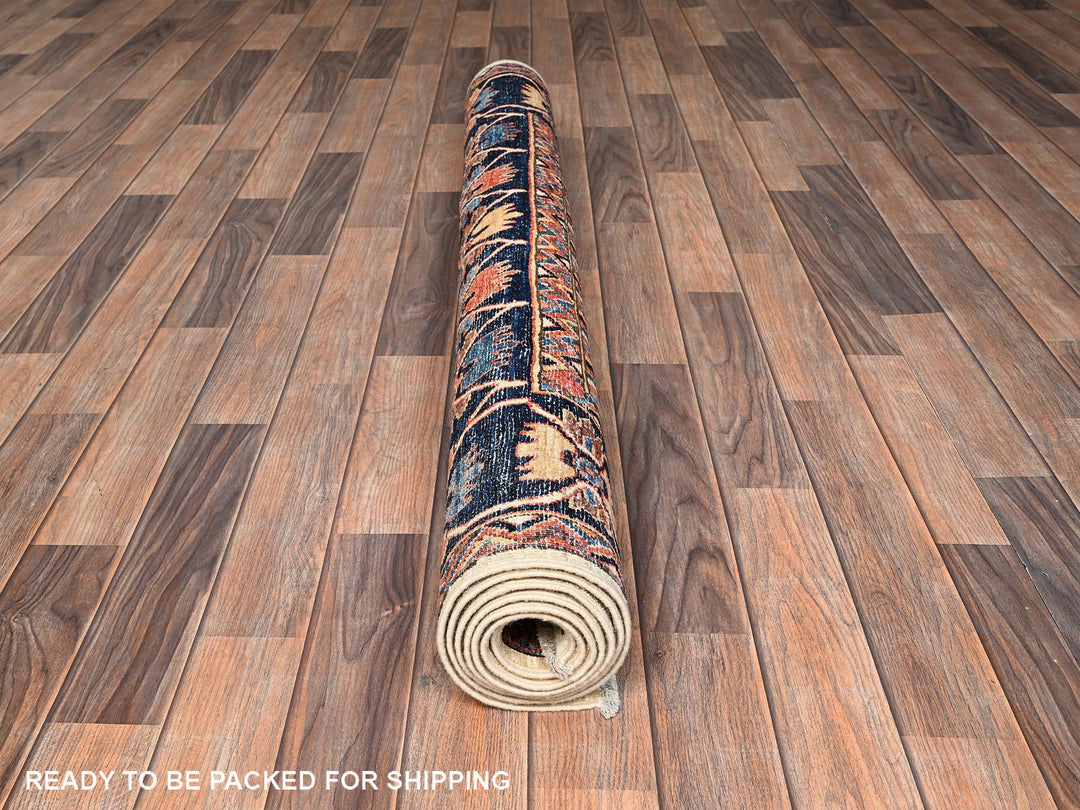 4'10" x 7'6" New Hand Knotted Ivory Wool Rectangle Oriental Rug - MOA1021640