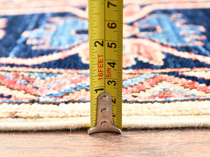 4'10" x 7'6" New Hand Knotted Ivory Wool Rectangle Oriental Rug - MOA1021640