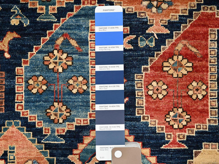 3'10" x 13'2" New Hand Knotted Blue Wool Runner Oriental Rug - MOA1021641