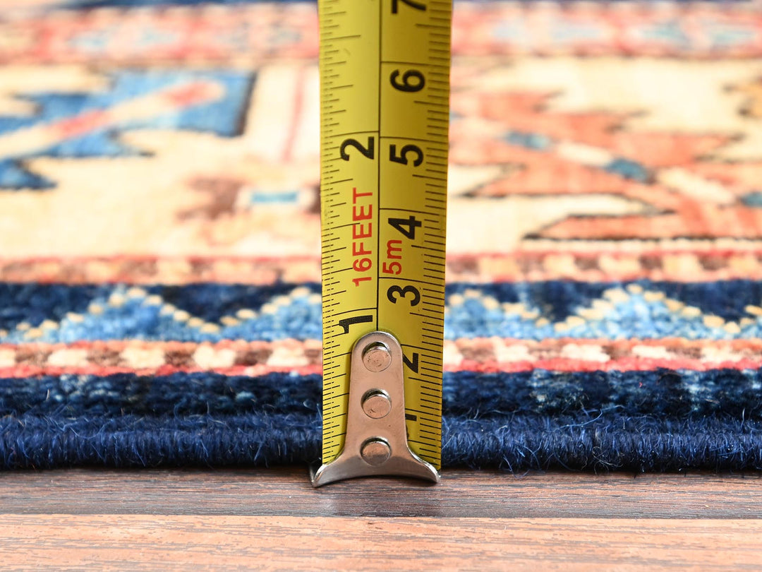 3'10" x 13'2" New Hand Knotted Blue Wool Runner Oriental Rug - MOA1021641