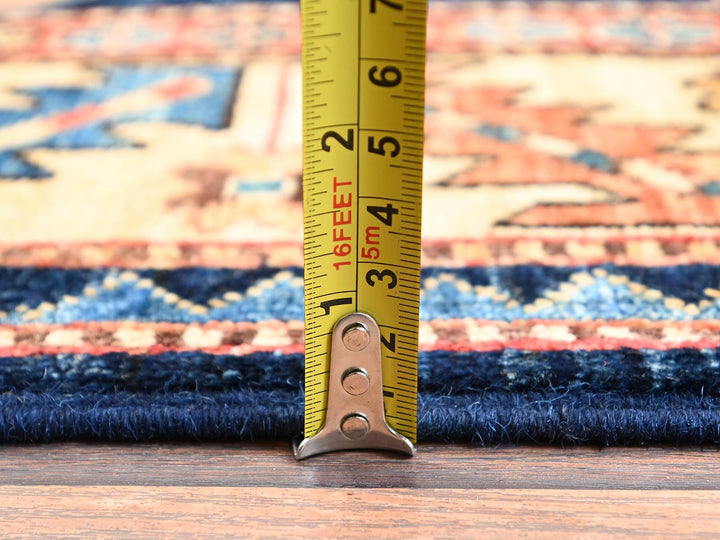 3'10" x 13'2" New Hand Knotted Blue Wool Runner Oriental Rug - MOA1021641