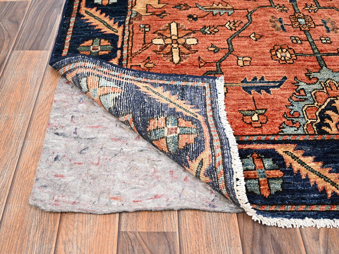 4'0" x 9'3" New Hand Knotted Red Wool Runner Oriental Rug - MOA1021642