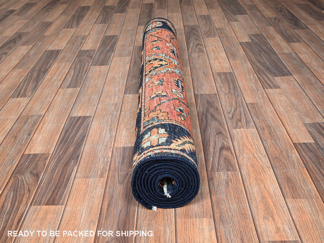 4'0" x 9'3" New Hand Knotted Red Wool Runner Oriental Rug - MOA1021642