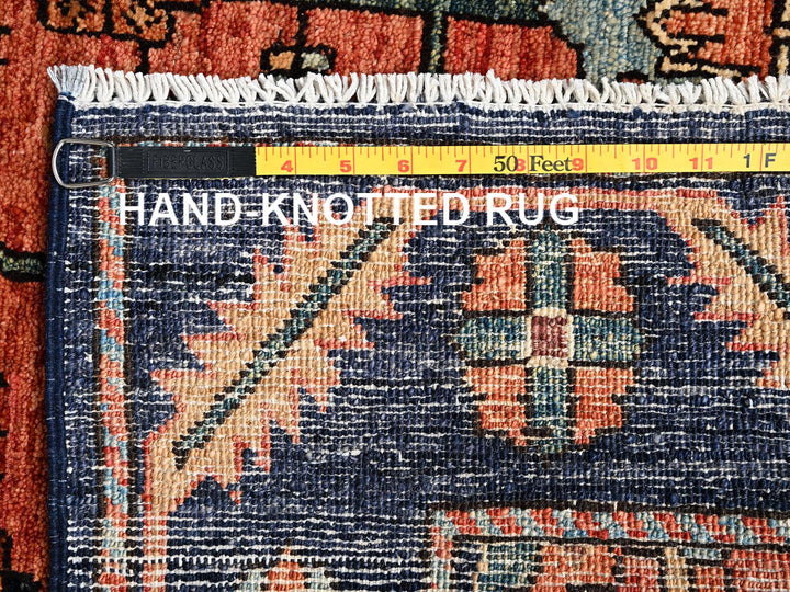 4'0" x 9'3" New Hand Knotted Red Wool Runner Oriental Rug - MOA1021642