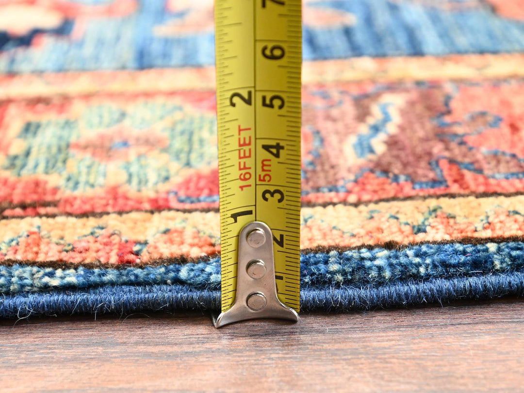 4'3" x 10'3" New Hand Knotted Blue Wool Runner Oriental Rug - MOA1021643