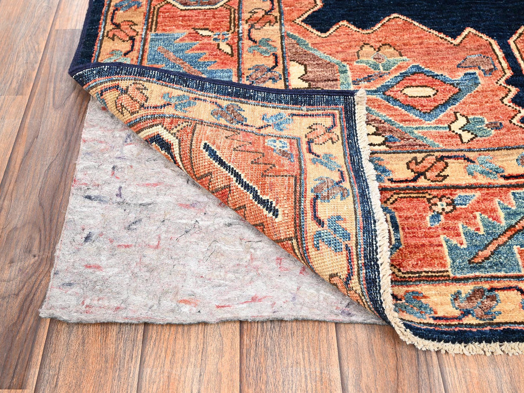 4'1" x 6'9" New Hand Knotted Orange Wool Rectangle Oriental Rug - MOA1021644