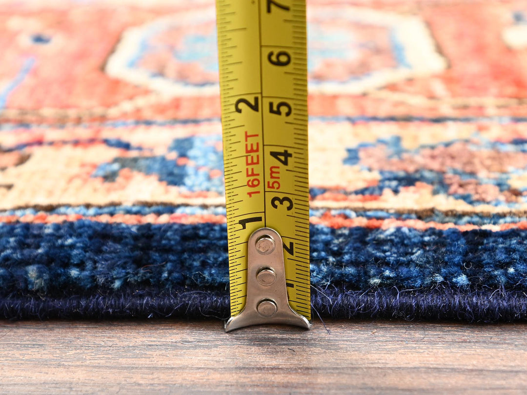 4'1" x 6'9" New Hand Knotted Orange Wool Rectangle Oriental Rug - MOA1021644