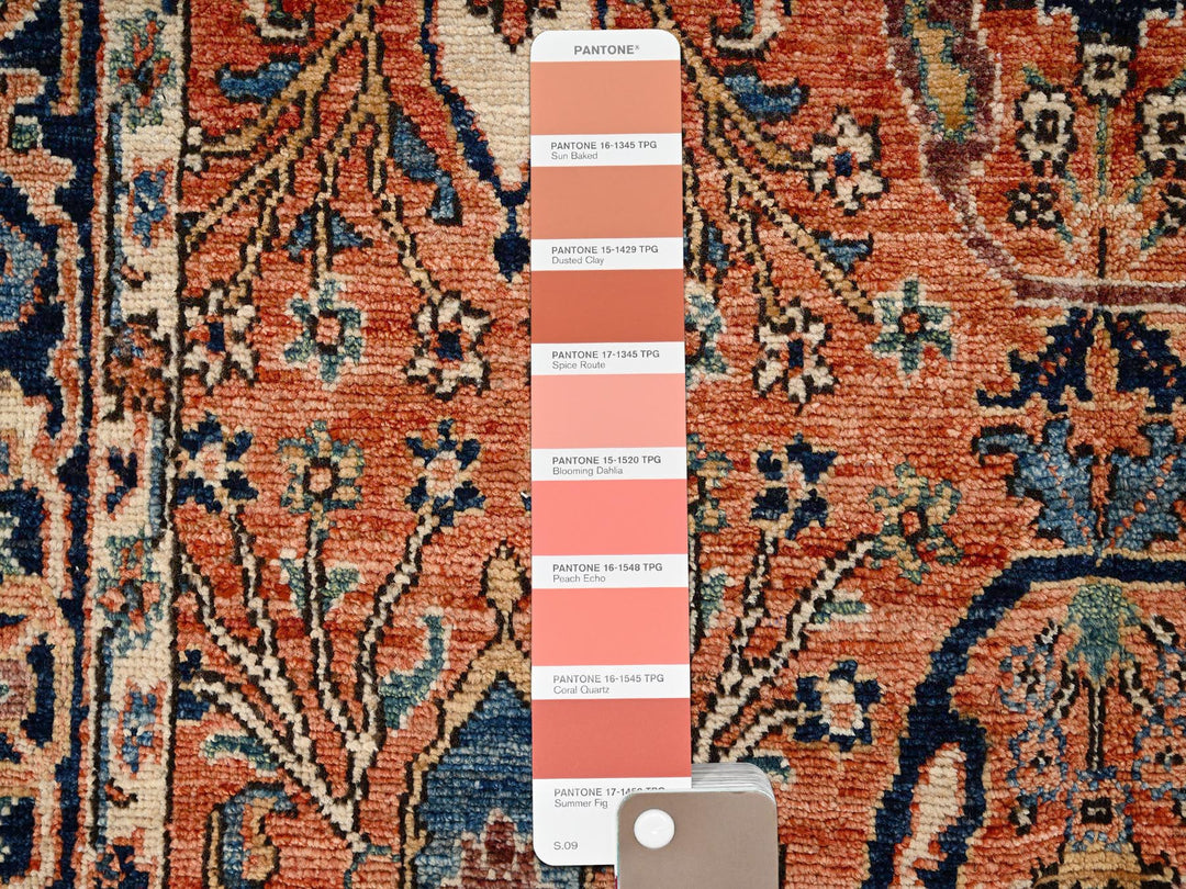 3'11" x 6'7" New Hand Knotted Orange Wool Rectangle Oriental Rug - MOA1021645