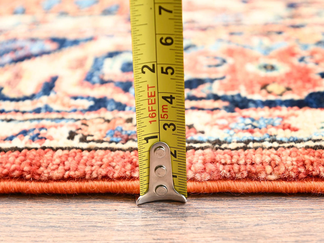 3'11" x 6'7" New Hand Knotted Orange Wool Rectangle Oriental Rug - MOA1021645