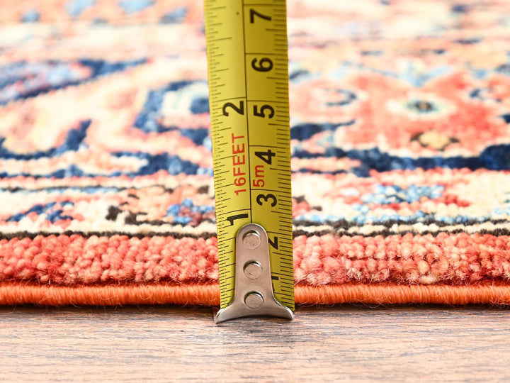 3'11" x 6'7" New Hand Knotted Orange Wool Rectangle Oriental Rug - MOA1021645