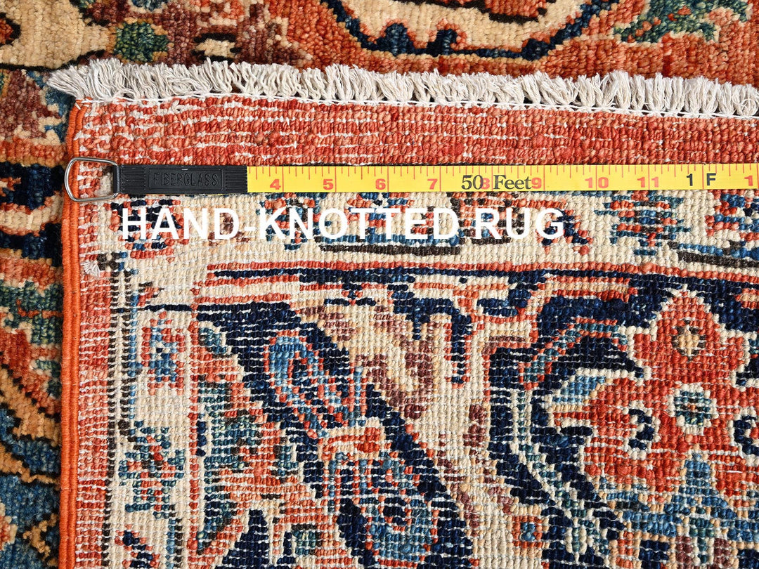 3'11" x 6'7" New Hand Knotted Orange Wool Rectangle Oriental Rug - MOA1021645