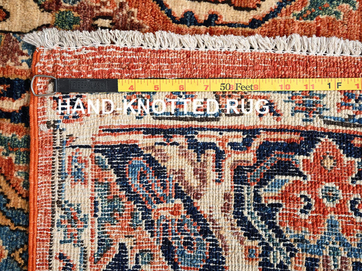 3'11" x 6'7" New Hand Knotted Orange Wool Rectangle Oriental Rug - MOA1021645