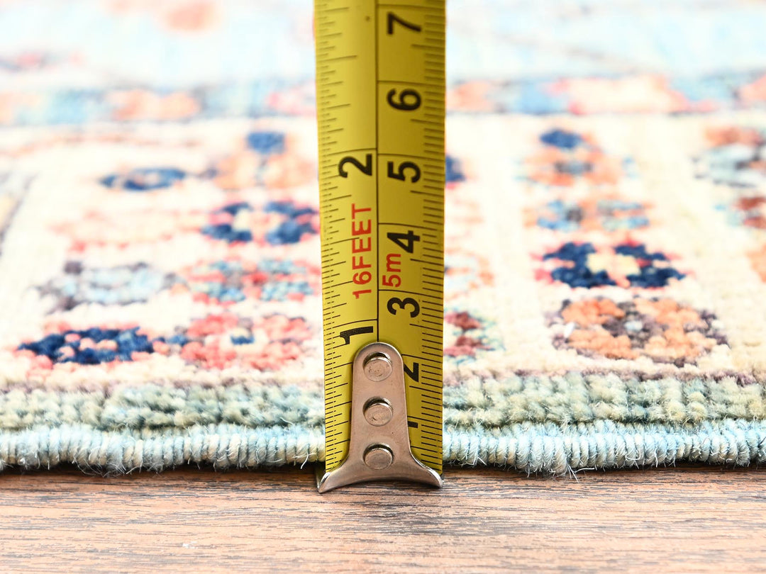 4'1" x 5'11" New Hand Knotted Blue Wool Rectangle Oriental Rug - MOA1021646