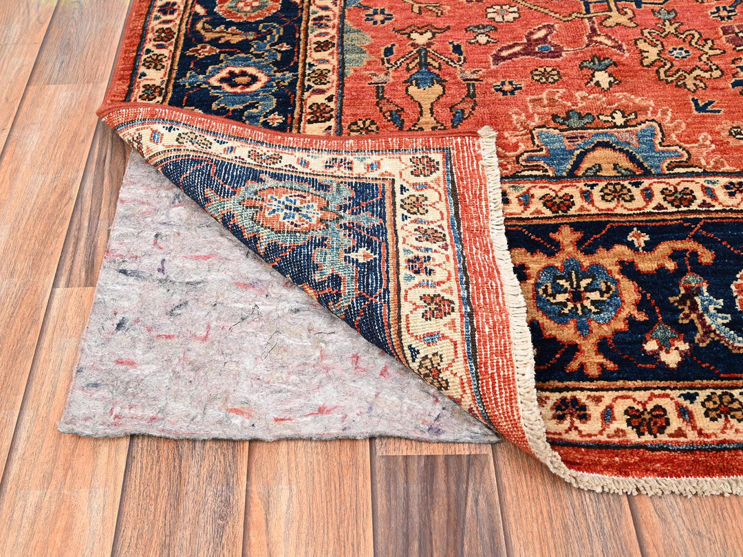 5'7" x 9'6" New Hand Knotted Orange Wool Rectangle Oriental Rug - MOA1021649