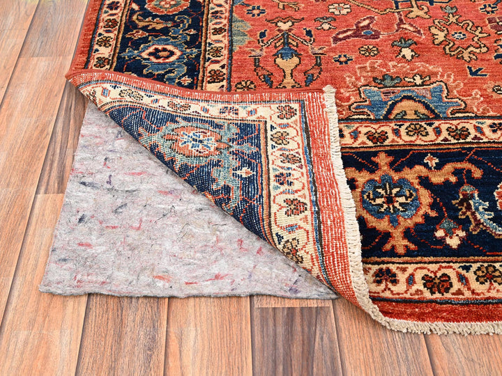 5'7" x 9'6" New Hand Knotted Orange Wool Rectangle Oriental Rug - MOA1021649