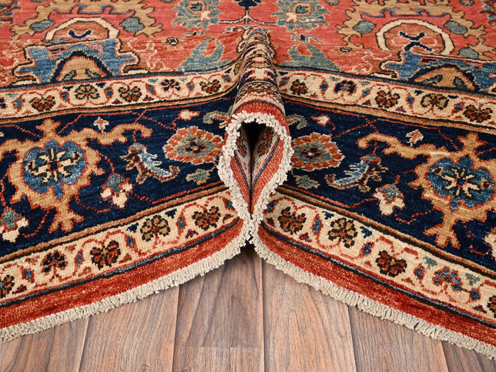 5'7" x 9'6" New Hand Knotted Orange Wool Rectangle Oriental Rug - MOA1021649