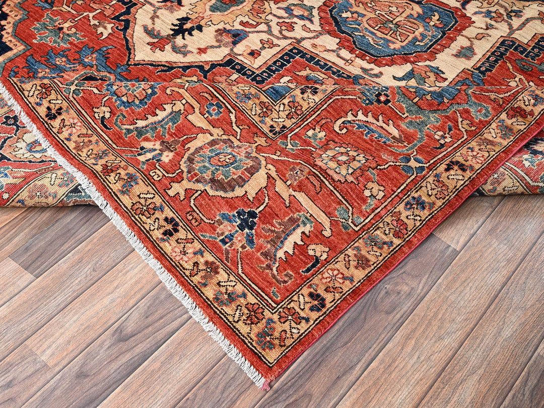 8'9" x 11'10" New Hand Knotted Red Wool Rectangle Oriental Rug - MOA1021652