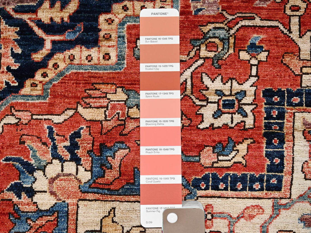 8'9" x 11'10" New Hand Knotted Red Wool Rectangle Oriental Rug - MOA1021652