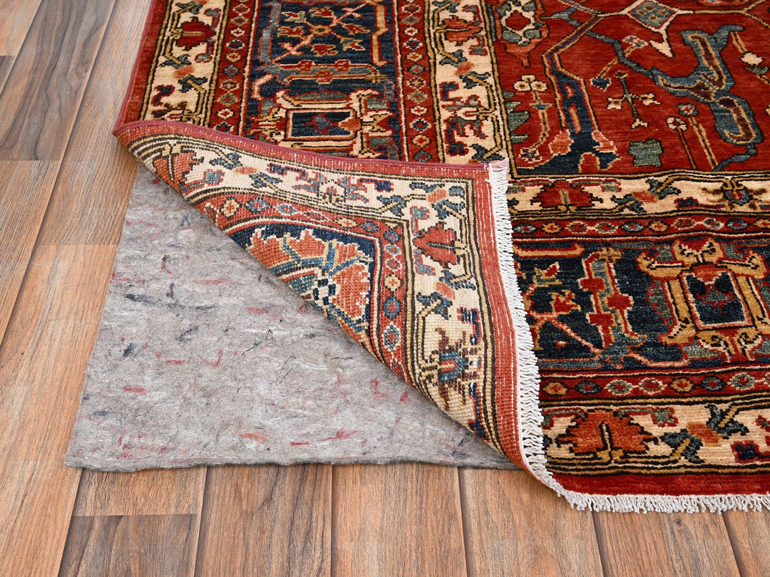 8'1" x 9'9" New Hand Knotted Red Wool Rectangle Oriental Rug - MOA1021654