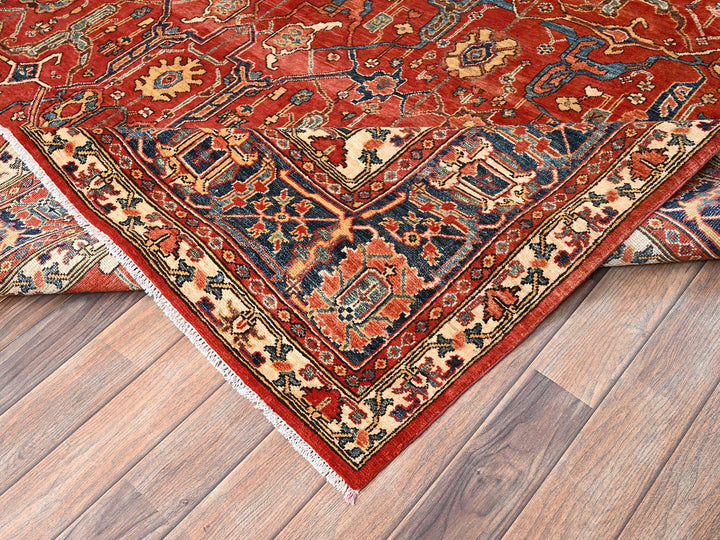 8'1" x 9'9" New Hand Knotted Red Wool Rectangle Oriental Rug - MOA1021654