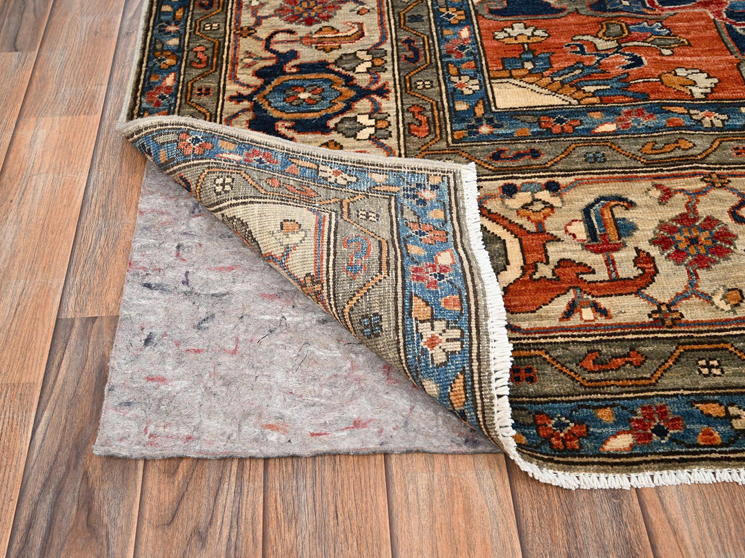 8'1" x 11'9" New Hand Knotted Green Wool Rectangle Oriental Rug - MOA1021657