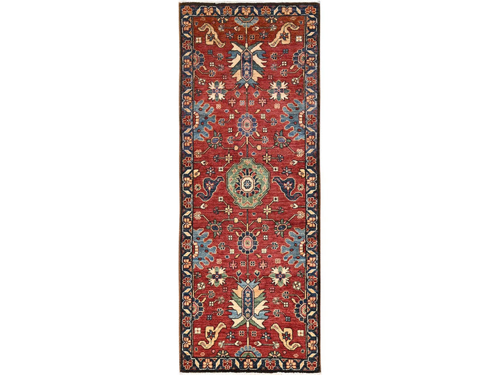 2'4" x 6'3" New Hand Knotted Red Wool Runner Oriental Rug - MOA1021659