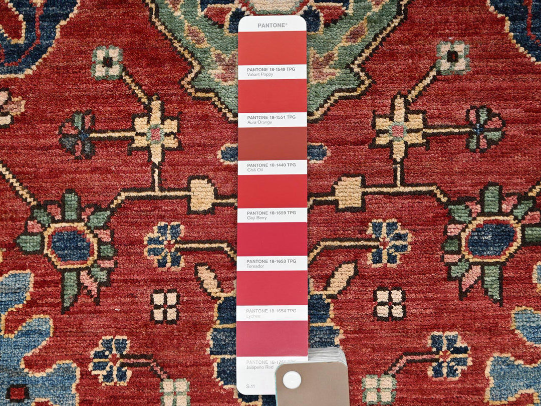 2'4" x 6'3" New Hand Knotted Red Wool Runner Oriental Rug - MOA1021659