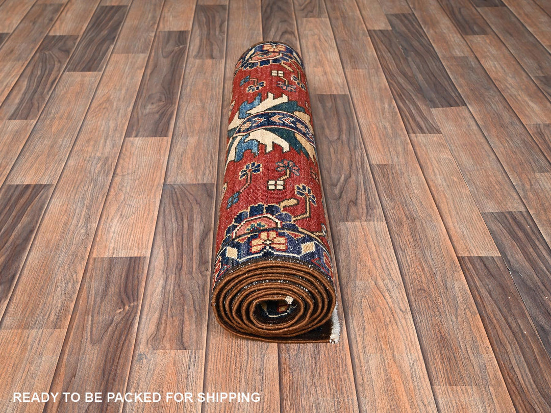 2'4" x 6'3" New Hand Knotted Red Wool Runner Oriental Rug - MOA1021659