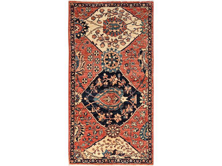 3'0" x 5'10" New Hand Knotted Orange Wool Runner Oriental Rug - MOA1021663
