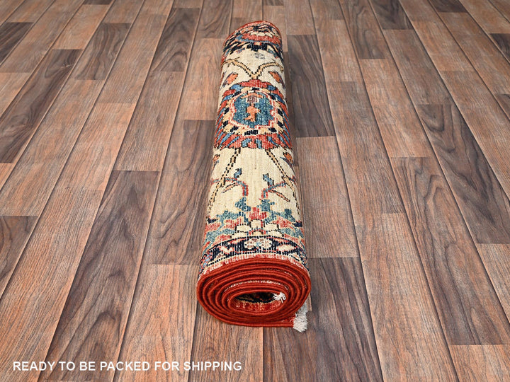 3'0" x 5'10" New Hand Knotted Orange Wool Runner Oriental Rug - MOA1021663