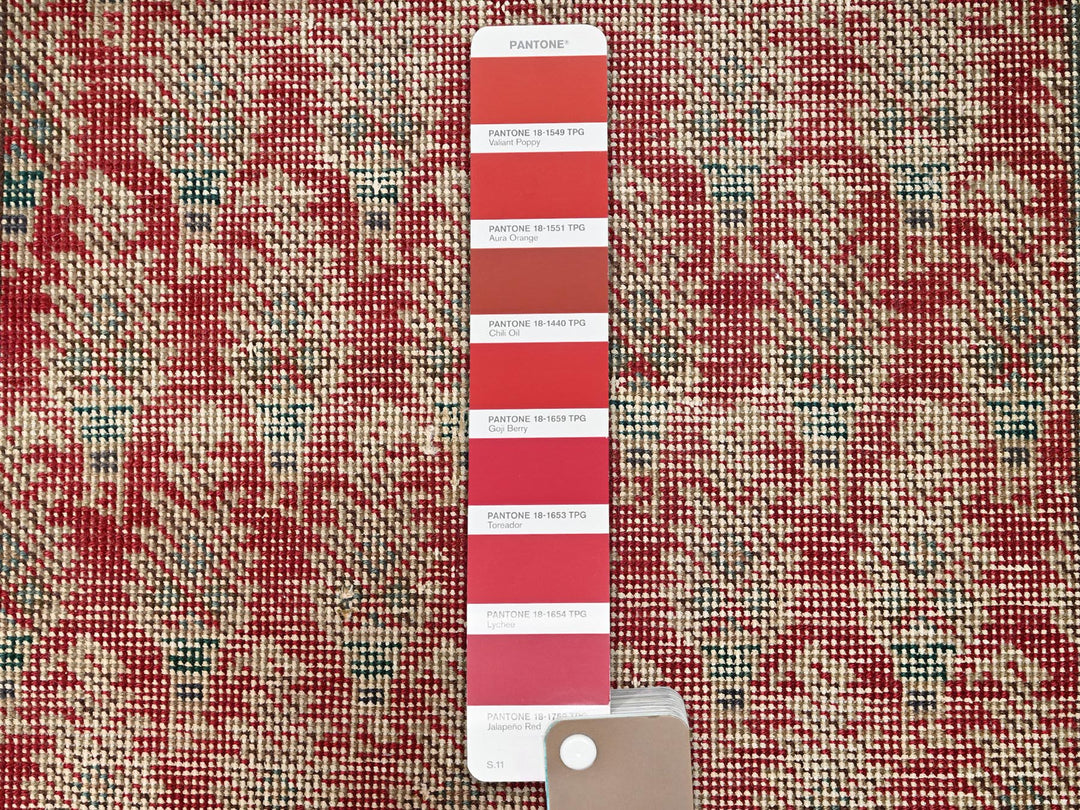 2'11" x 12'8" Vintage Hand Knotted Red Wool Runner Oriental Rug - MOA1021667