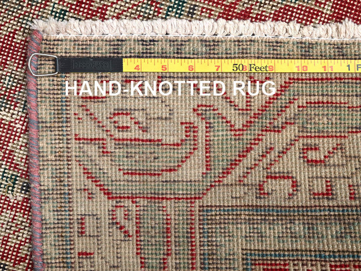 2'11" x 12'8" Vintage Hand Knotted Red Wool Runner Oriental Rug - MOA1021667