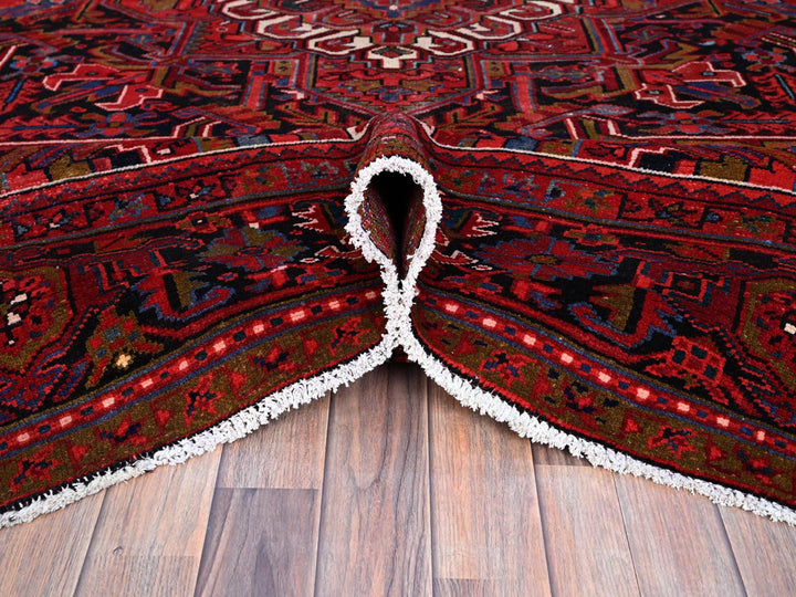 9'8" x 12'3" Vintage Hand Knotted Red Wool Rectangle Oriental Rug - MOA102166