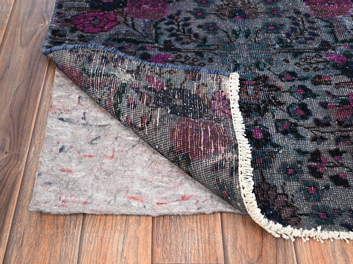 2'5" x 8'0" Vintage Hand Knotted Overdyed Wool Runner Oriental Rug - MOA1021670