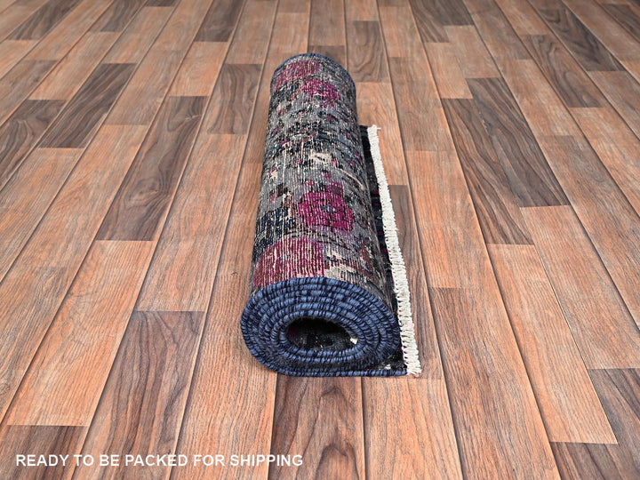 2'5" x 8'0" Vintage Hand Knotted Overdyed Wool Runner Oriental Rug - MOA1021670