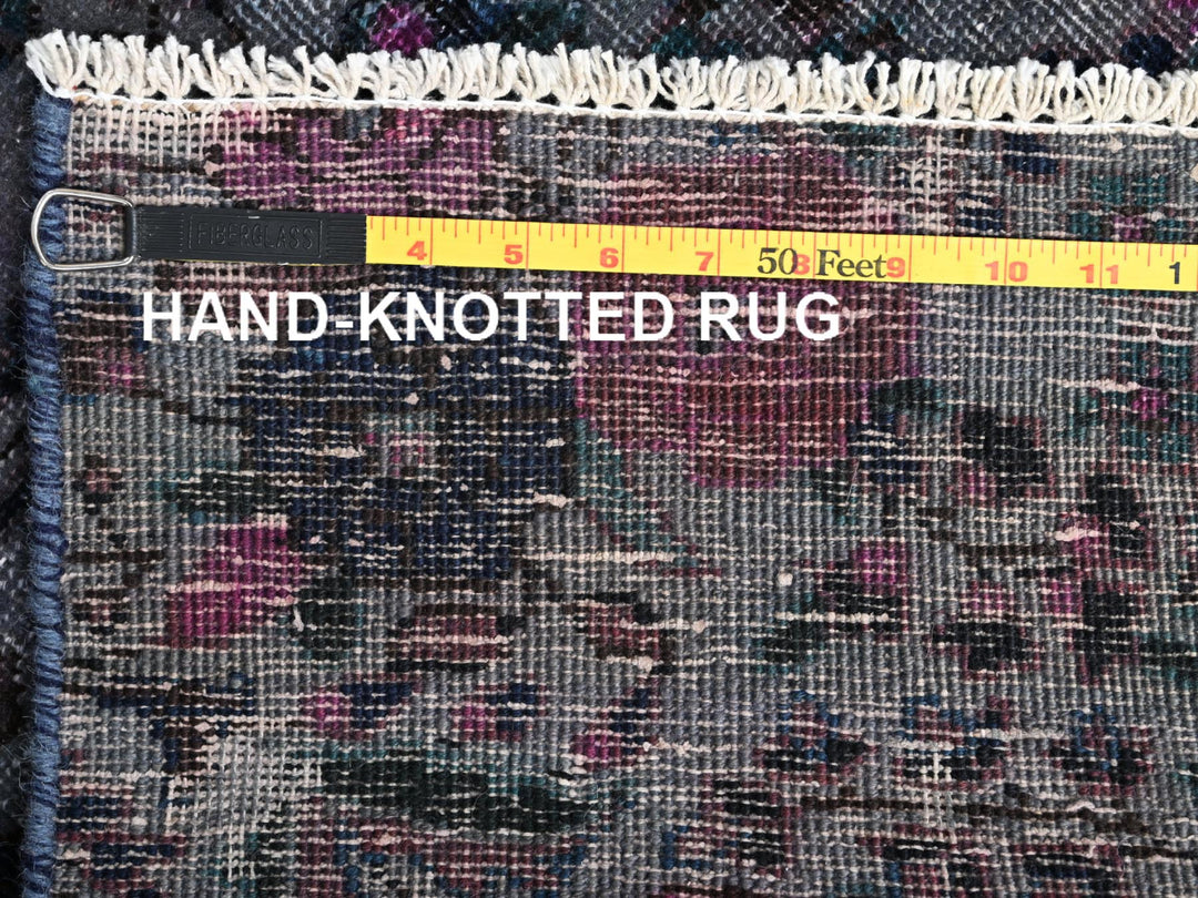 2'5" x 8'0" Vintage Hand Knotted Overdyed Wool Runner Oriental Rug - MOA1021670