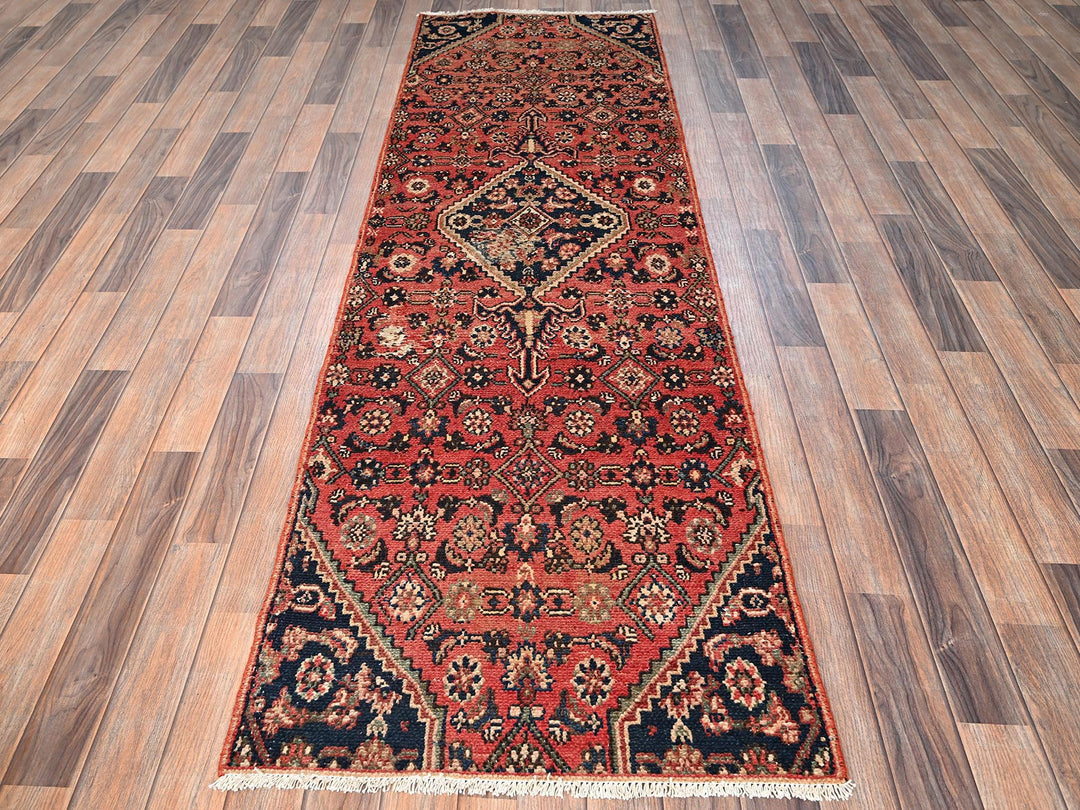 2'6" x 8'0" Vintage Hand Knotted Red Wool Runner Oriental Rug - MOA1021673
