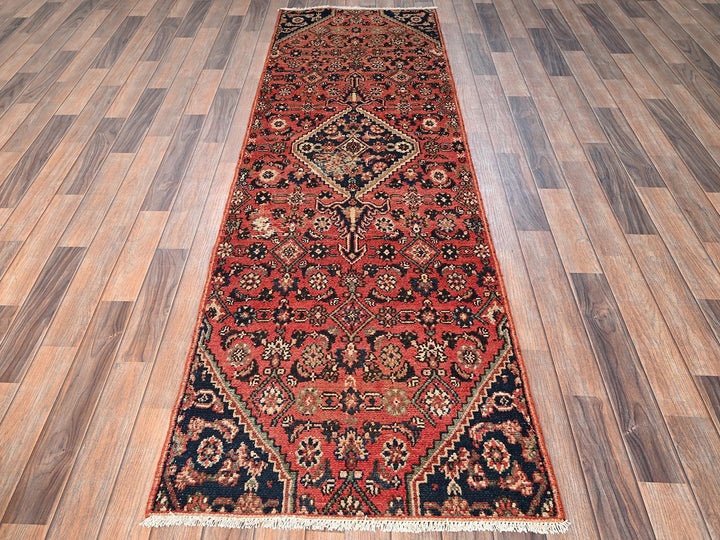 2'6" x 8'0" Vintage Hand Knotted Red Wool Runner Oriental Rug - MOA1021673