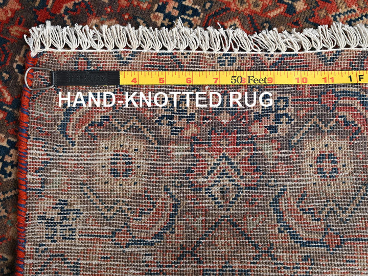 2'3" x 8'3" Vintage Hand Knotted Brown Wool Runner Oriental Rug - MOA1021674