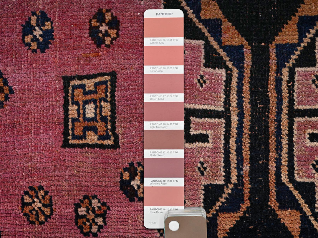 2'10" x 8'0" Vintage Hand Knotted Pink Wool Runner Oriental Rug - MOA1021678