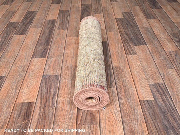 2'5" x 9'3" Vintage Hand Knotted Brown Wool Runner Oriental Rug - MOA1021679