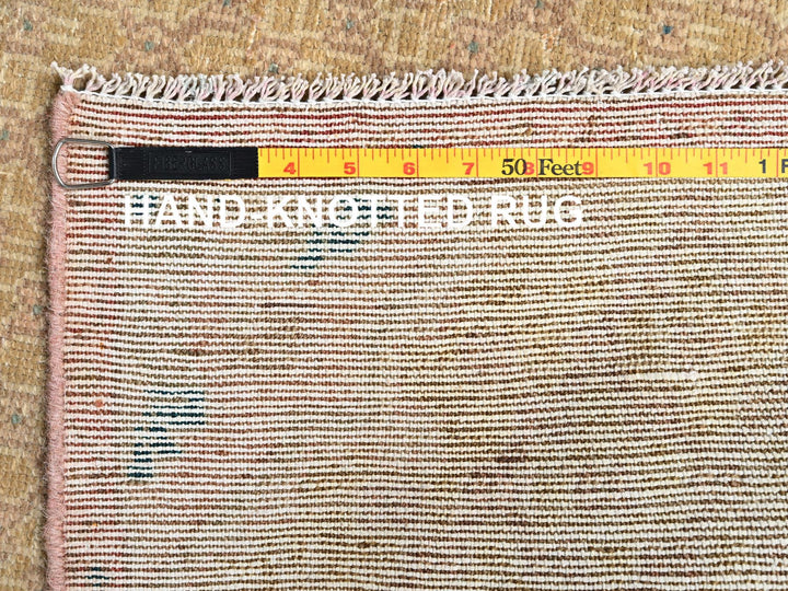 2'5" x 9'3" Vintage Hand Knotted Brown Wool Runner Oriental Rug - MOA1021679