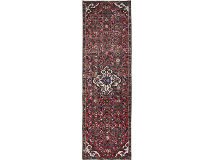 2'10" x 9'3" Vintage Hand Knotted Red Wool Runner Oriental Rug - MOA1021682