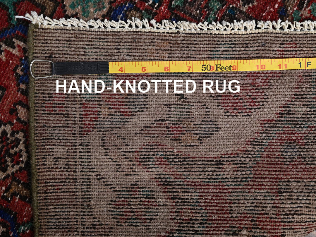2'10" x 9'3" Vintage Hand Knotted Red Wool Runner Oriental Rug - MOA1021682