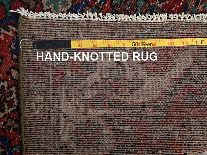 2'10" x 9'3" Vintage Hand Knotted Red Wool Runner Oriental Rug - MOA1021682