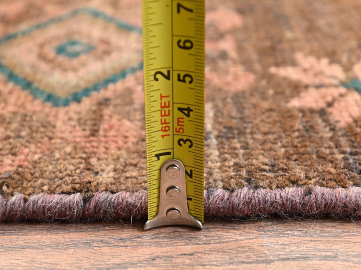 2'5" x 11'1" Vintage Hand Knotted Brown Wool Runner Oriental Rug - MOA1021683