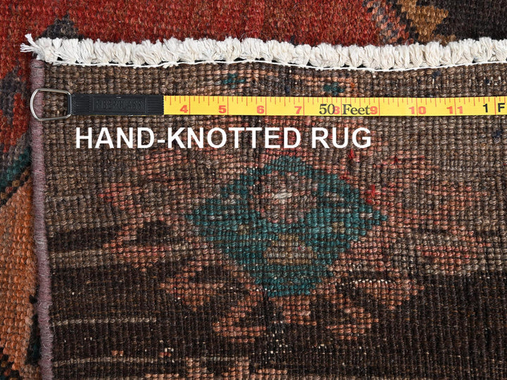 2'5" x 11'1" Vintage Hand Knotted Brown Wool Runner Oriental Rug - MOA1021683