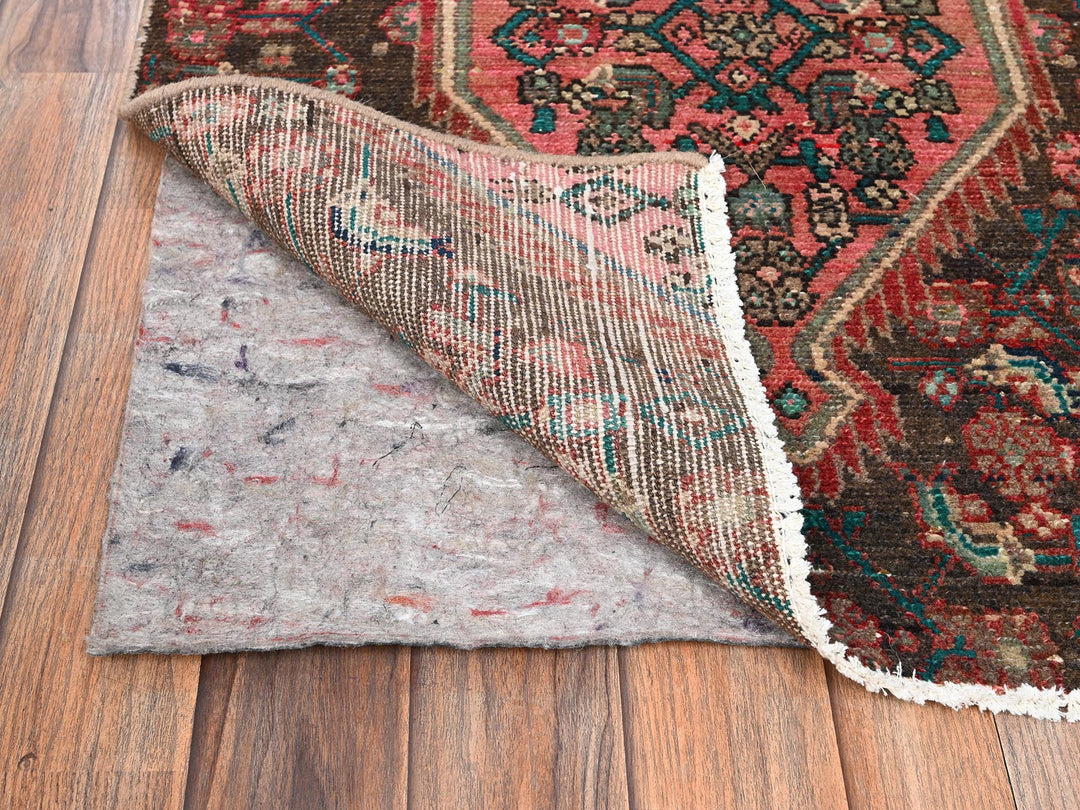 2'6" x 8'7" Vintage Hand Knotted Brown Wool Runner Oriental Rug - MOA1021684