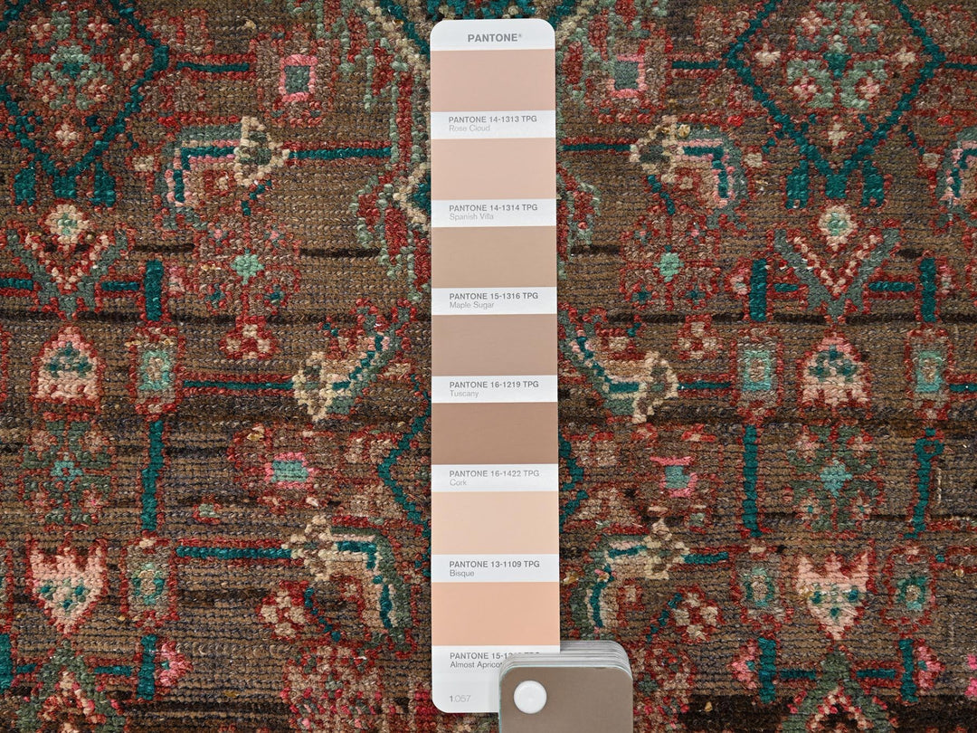 2'6" x 8'7" Vintage Hand Knotted Brown Wool Runner Oriental Rug - MOA1021684